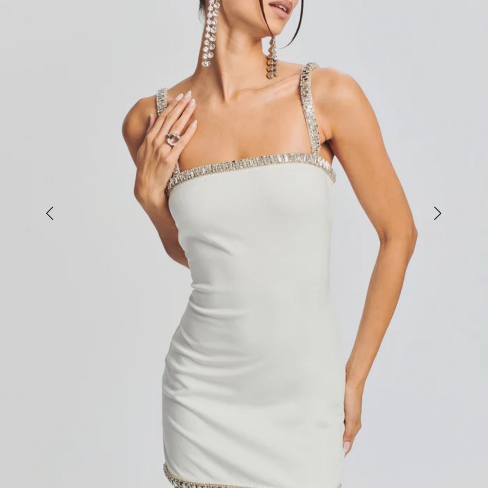 White Embellished Women's Mini Dress
